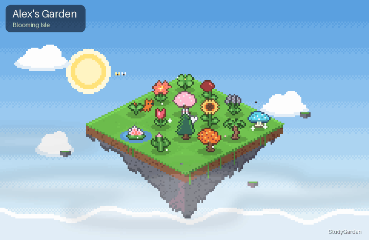 A free meadow island in the morning